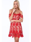 Red lace cocktail dress ZZ313 - Online store - Boutique